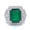 Platinum 7.85 Ct. Emerald & Diamond Ring