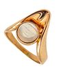Scandinavian Danish Ring In 14Kt Yellow Gold With 2 Cts In Carats Eye Moonstone