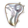 18K Yellow Gold Mother of Pearl & Diamond Brooch