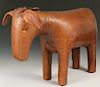 ABERCROMBIE & FITCH LEATHER DONKEY FOOTSTOOL