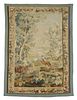 FRENCH AUBUSSON WOVEN VERDURE TAPESTRY, 101" X 67"