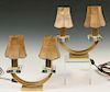 PAIR OF FRENCH ART DECO ACCENT LAMPS WITH MICA SHADES