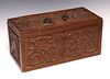 ENGLISH ARTS & CRAFTS CARVED OAK TABLE BOX