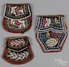 Three Iroquois beaded cloth purses, late 19th/earl