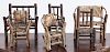 Two sets of miniature Appalachian style furniture,