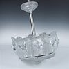 Lalique Large French Glass Chandelier, Lustre Chene