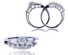 Decadence Sterling SIlver 5.25mm Round Cut Wedding Set With Baguette