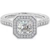 Decadence Sterling Silver 8mm Round Cut Octagon Shape PAve Engagement Ring Size 8