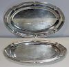 SILVER. Two Spanish 916/000 Silver Serving Trays.