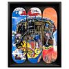 Jean-Michel Basquiat (1960-1988), "Skull" Framed Skateboard Triptych, Plate Signed with Letter of Authenticity.