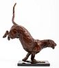 Mark Coreth "Leopard Landing" Bronze Sculpture