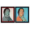 Andy Warhol (1928-1987), "The American Indian Series 2 Piece Set (Red 1976 & Blue 1977)" Framed Vintage Lithographs from Ace Gallery with Letter of Au