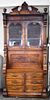 VICTORIAN EASTLAKE DROP FRONT SECRETARY WITH HUTCH