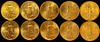 (10) $20.00 Gold St. Gaudens Brilliant Uncirculated