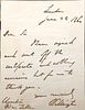 Wellington Signed Letter, 1860.