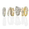 SIX DIAMOND RINGS IN WHITE OR YELLOW GOLD
