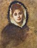  PORTRAIT OF A LADY IN A FUR LINED HOOD OIL PAINTING
