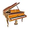 A Steinway & Sons Gilt Bronze Mounted Parquetry Parlor Grand Piano, Length of case 75 x width 63 inches.