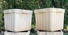 Pair of Medium-Sized Square Ribbed Planters by Willy Guhl