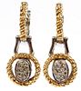 .24CT DIAMOND AND 14KT WHITE GOLD DANGLE EARRINGS