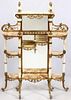 ONYX BRASS AND MIRROR ETAGERE 1870