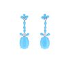 18.04ct Turquoise & Diamond 14k Gold Earrings