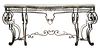 Poillerat Style French Marble Iron Console Table