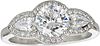 DECADENCE Sterling Silver 7mm Round 3 Stone Cubic Zirconia Engagement Ring With 3x5mm Pear Side Stones size 8