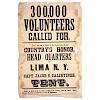 Civil War Broadside Recruiting Volunteers from Lima, New York