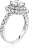 Decadence Sterling Silver 8mm Round Cut Cluster Pave Engagement Ring Size 9
