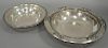 Two sterling silver bowls including a Danish style by International and small bowl. dia. 8 1/2in. & 10 1/2in., 17.2 t oz.