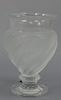 Lalique swirl Ermenonville footed vase. ht. 5 3/4in.
