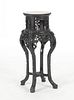 Chinese Carved Rosewood Two-Tier Pedestal Stand