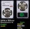 NGC 1976-s Silver Eisenhower Dollar 1 Graded ms66 By NGC