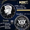 Proof 1998-s Silver Kennedy Half Dollar 50c Graded pr69+ dcam BY SEGS