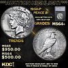 ***Auction Highlight*** 1934-p Peace Dollar $1 Graded ms64+ By SEGS (fc)
