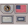 Apollo 12 Display with (2) Flown Artifacts - American Flag and UN Space Treaty
