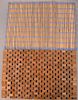 Set of 14 slatted teak wood placemats along with straw placemats. 12" x 18"