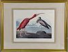 After John James Audubon, after Havell, colored print, "Scarlet Ibis", elephant folio size, sight size 24 1/2" x 31 1/2".  Pr