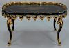 Black and gold faux tray top coffee table. ht. 22in., top: 24" x 42"