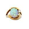 18K Gold Opal and Diamond Ring