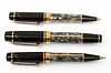 Mont Blanc (German) 'Alexandre Dumas' Mechanical Pencil, Fountain & Ballpoint Pen Set, H 7.75" W 5.75" Depth 1.75" 3 pcs