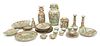 Chinese Rose Medallion Export Porcelain Tableware, Vases, Candlesticks & Teapots, Ca. 18/19th C., H 13" Dia. 6.5" 27 pcs