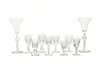 Waterford (Irish) Cut Crystal Cordials & Lalique (French) 'Tosca' Wine Glasses, H 7" Dia. 3" 10 pcs