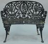 Victorian iron bench. ht. 29in., wd. 36 1/2in.