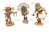 Native American, Hopi, Kachina Carvings, 20th C., Chief, Whipper And Kau-a 3 pcs