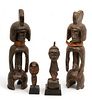 African Figural Wood Carvings, H 14" 4 pcs