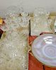 Three box lots of crystal to include four decanters, stemmed glasses, crystal sea urchin, vases, opalescent glass pheasant bi