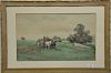 Frank F. English, watercolor, Haying, signed lower right: F.F. English. sight size 14" x 23"