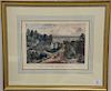 Currier & Ives hand colored lithograph "The Western Farmer's Home",